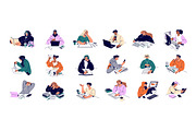People study at desk set, an Education Illustration by PaperTrident (Thumbnail 1 of 19)