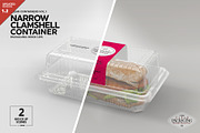 Narrow Clamshell Container Mockup, a Cups & Container Mockup by INCDesign (Thumbnail 1 of 11)