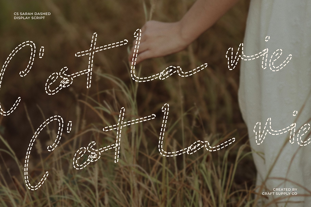 CS Sarah Dashed, a Script Font by Craft Supply Co. (Photo 6 of 8)