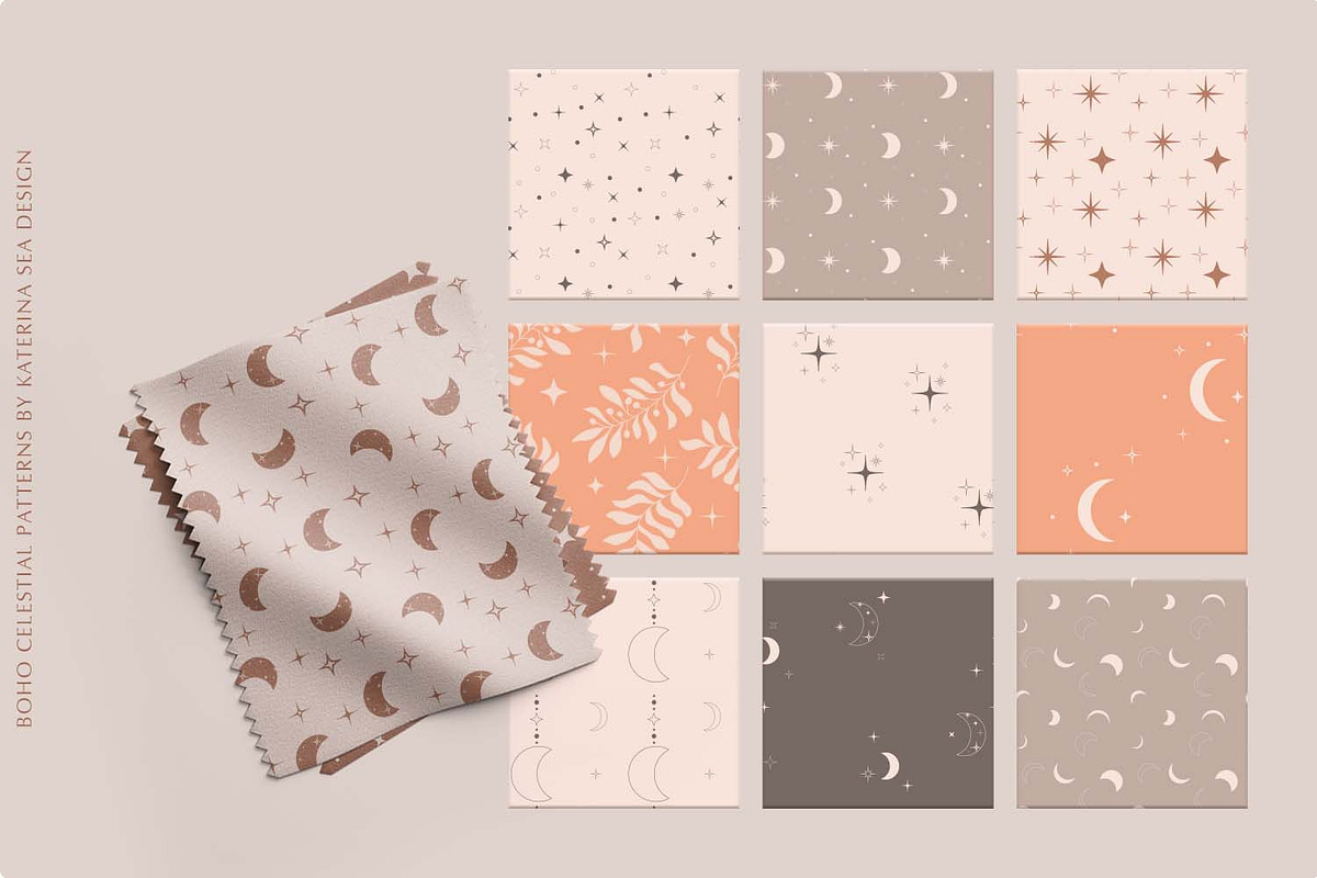 Boho celestial vector patterns, a Pattern Graphic by Katerina.Sea.Design (Photo 5 of 8)