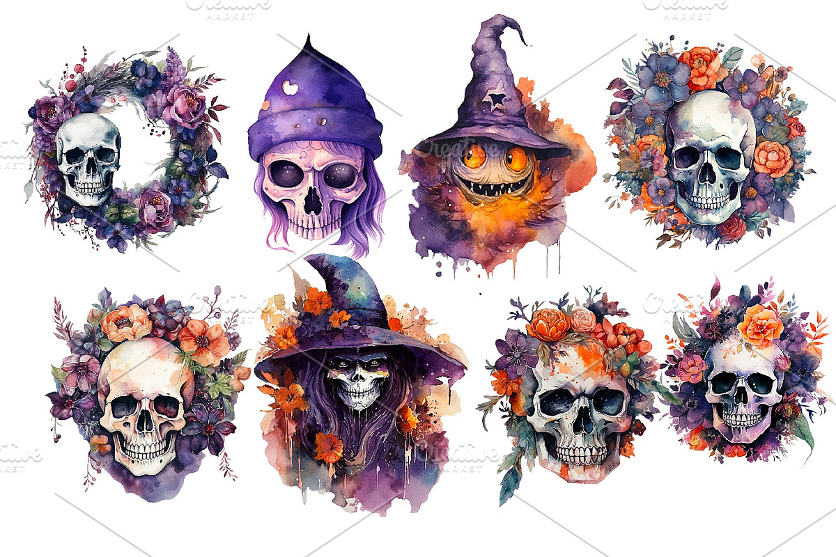 Halloween, big holiday set., an Object Illustration by AkvarelRiver (Photo 2 of 10)
