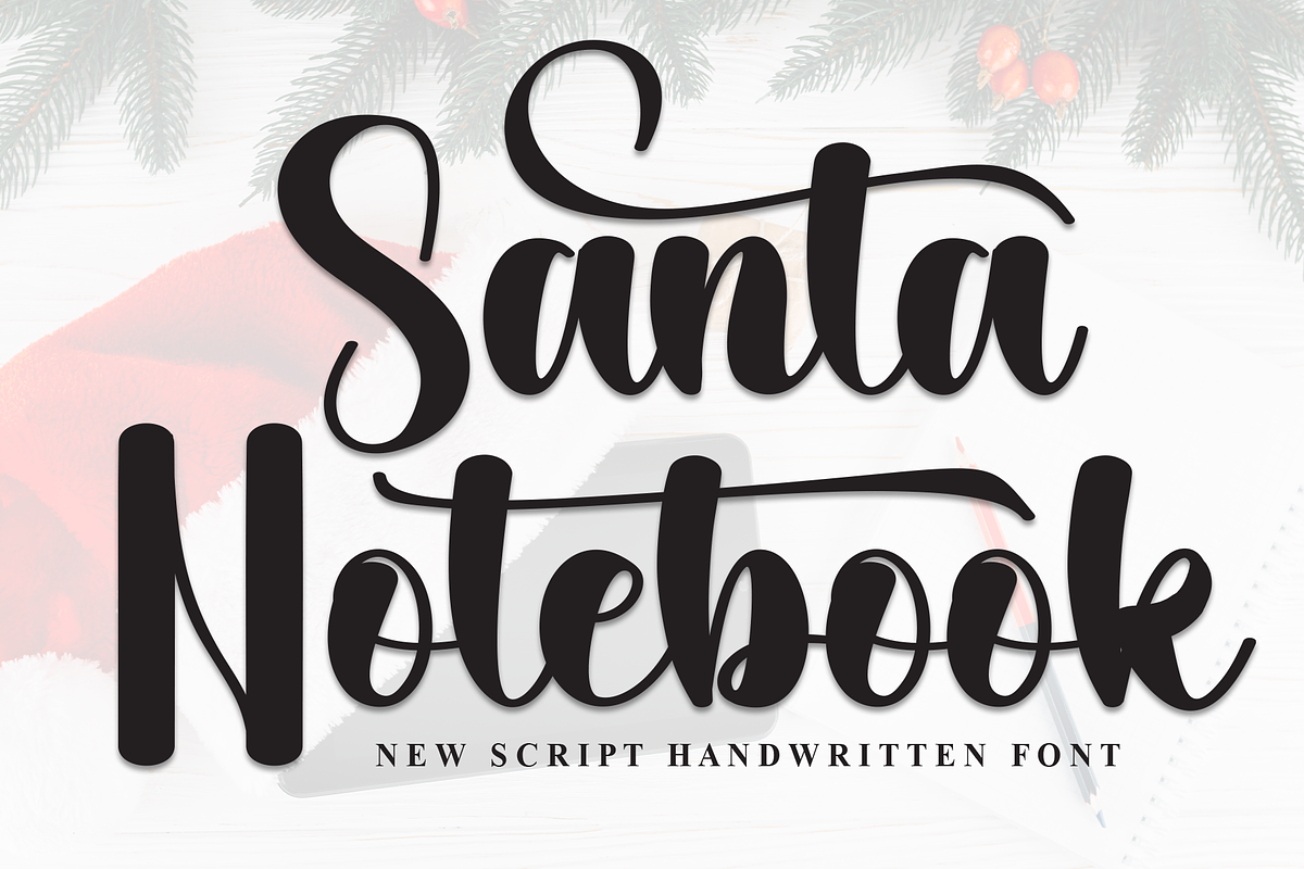 Santa Notebook | Script Font, a Handwritten Font by Scratchones (Photo 1 of 9)
