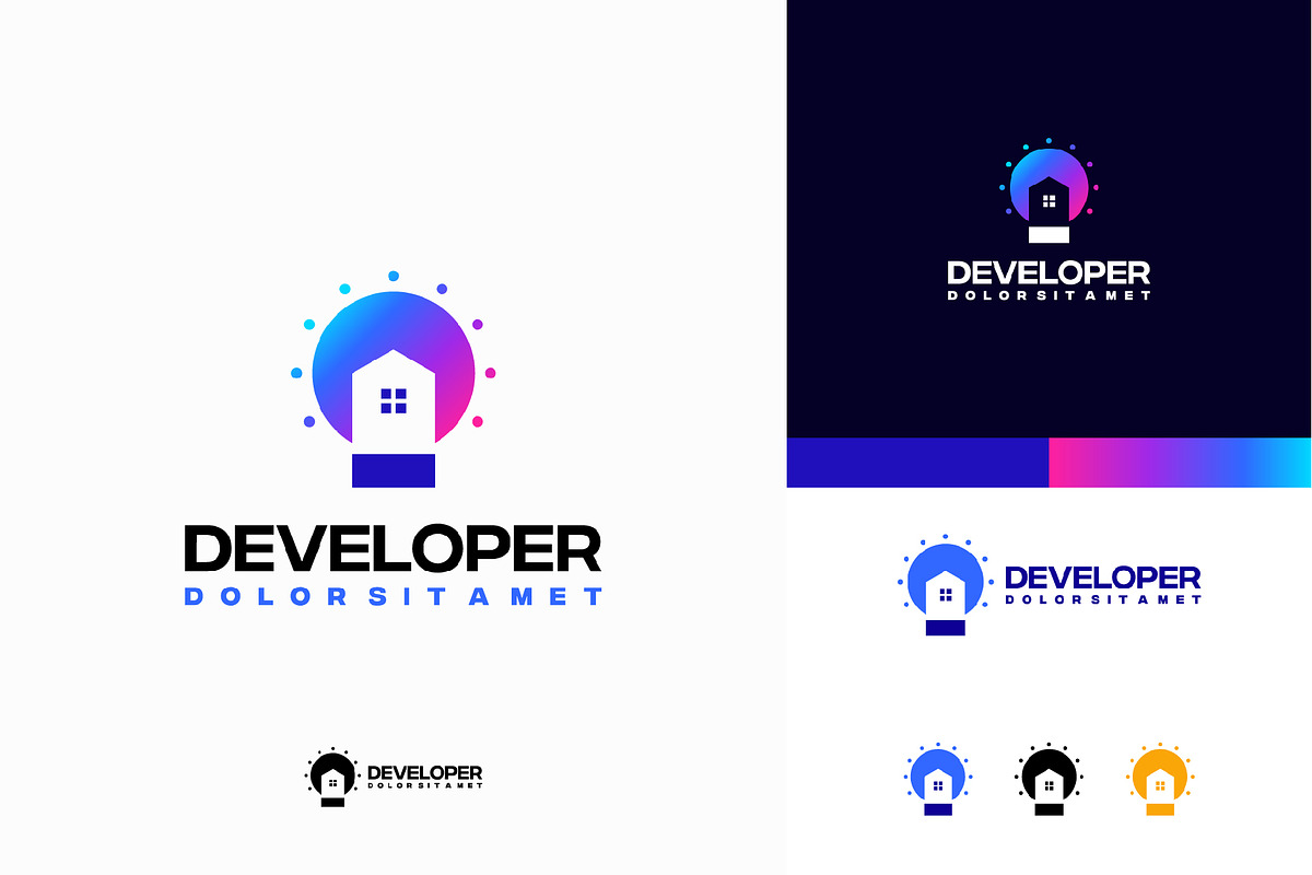Set of House electricity logo desig, a Branding & Logo Template by Lucky Creative (Photo 3 of 5)