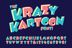 Krazy Kartoon Display Alphabet