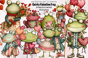Quirky Valentine Day Frog Clipart Bu, an Illustration by SVGArt (Thumbnail 1 of 8)
