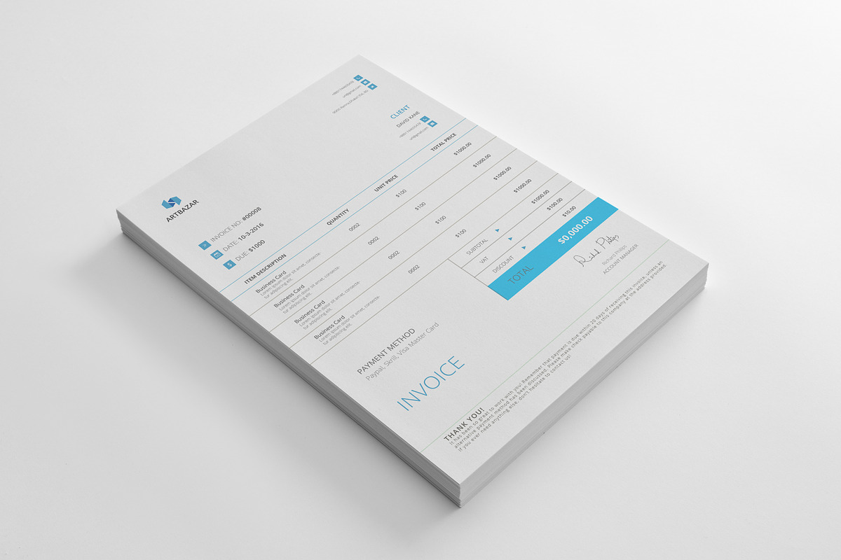 Invoice Template, a Stationery Template by art_ample (Photo 2 of 2)