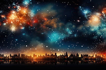 New Year fireworks background