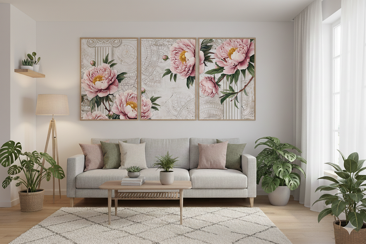 Peonies on Antique Background PSD, an Illustration by Liubovi Samoilova SHOP (Photo 3 of 4)