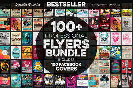 100+ Flyers Bundle + Covers, a Flyer Template by Graphicdome