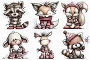 Whimsical Christmas Animal Clipart, an Illustration by Libby Wishes (Thumbnail 4 of 7)