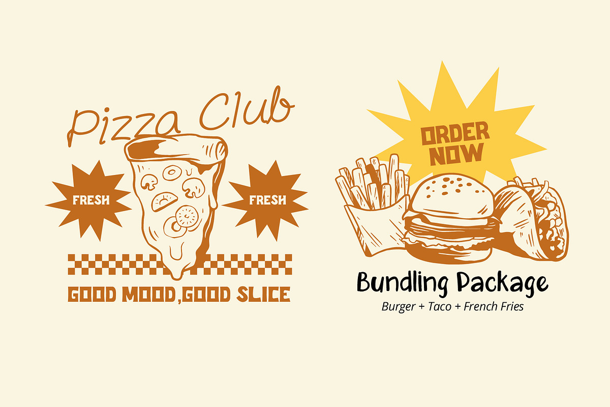 Hand Drawn Fast Food Illustration, a Food Illustration by Pokal Studio (Photo 2 of 6)