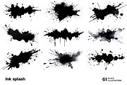 Black ink splash. 61 images, a Decorative Illustration by Handmadefont (Thumbnail 8 of 13)