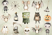 Adorable Halloween Creeps Clipart, an Illustration by NadiaTheronArt (Thumbnail 3 of 5)