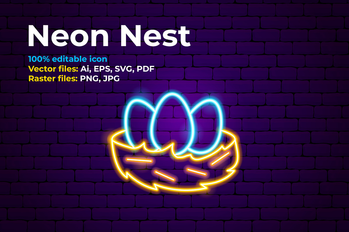Neon nest with eggs, an Object Illustration by Anna_leni (Photo 1 of 4)