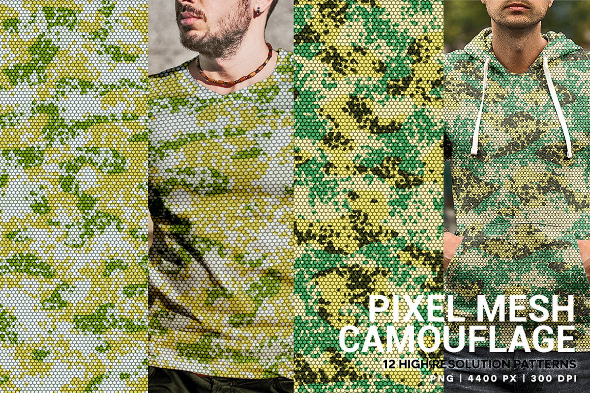 Pixel Mesh Camouflage, a Pattern Graphic by Digital Art Creations