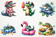 Summer Crocodile Character Clipart, an Illustration by RobertsArt (Thumbnail 7 of 7)