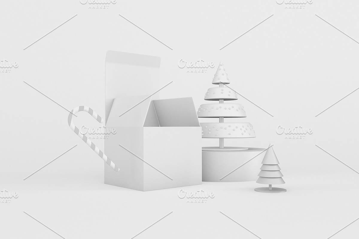 Christmas Box Mockup, a Packaging Mockup by Qaleb Studio (Photo 2 of 2)