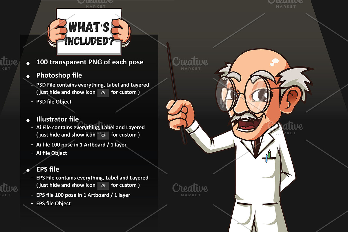 Professor Mascot Kit, an Illustration by Diditpranata (Photo 2 of 5)