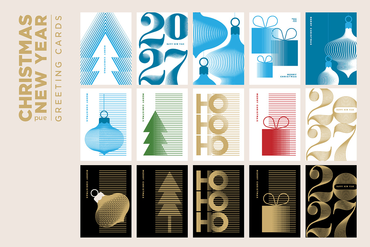 Christmas and New Year Cards, a Seasonal Illustration by PureSolution (Photo 4 of 4)
