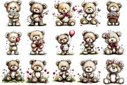 Whimsical Spring Teddy Bear Clipart, an Illustration by OK Design (Thumbnail 3 of 6)