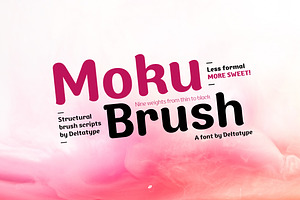 Moku Brush (Complete Family), a Script Font by Deltatype