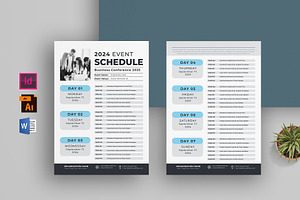 Event Schedule | MS Word & Indesign, a Flyer Template by obayes