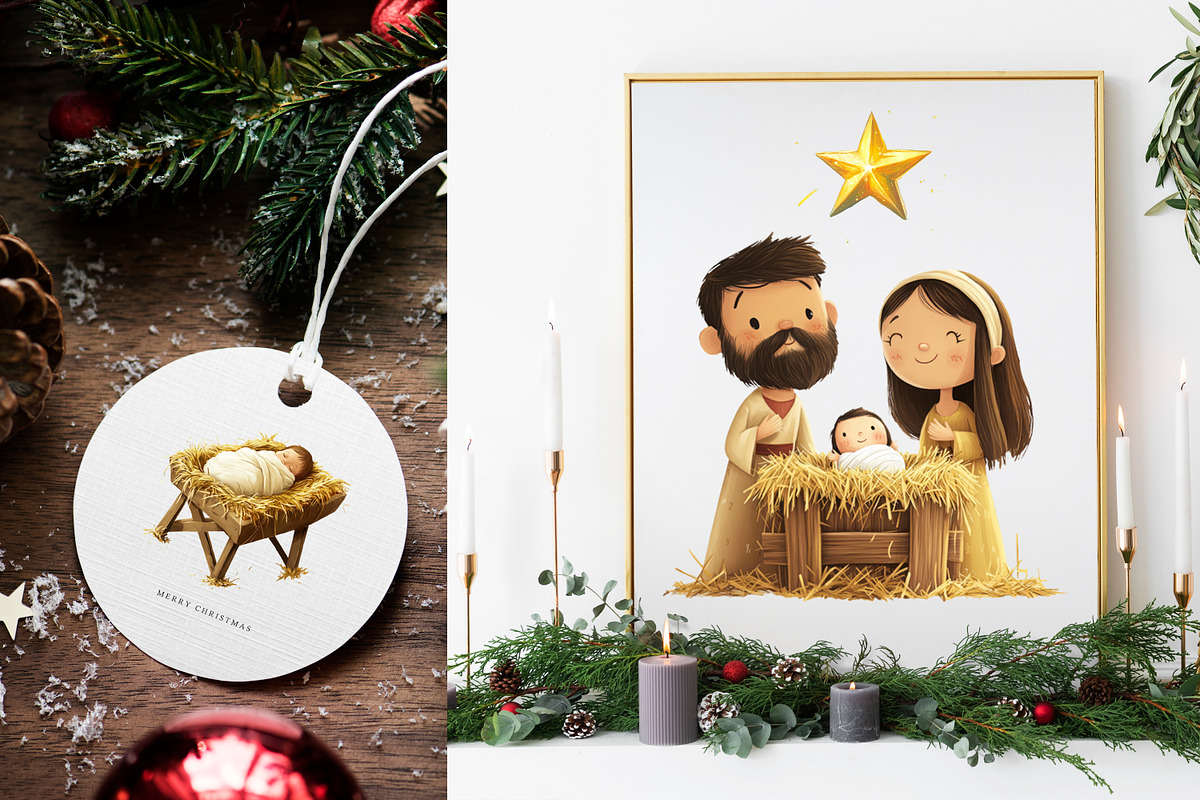 Nativity Scene Clipart, a Seasonal Illustration by ⋒DesignECShop⋒ (Photo 5 of 6)
