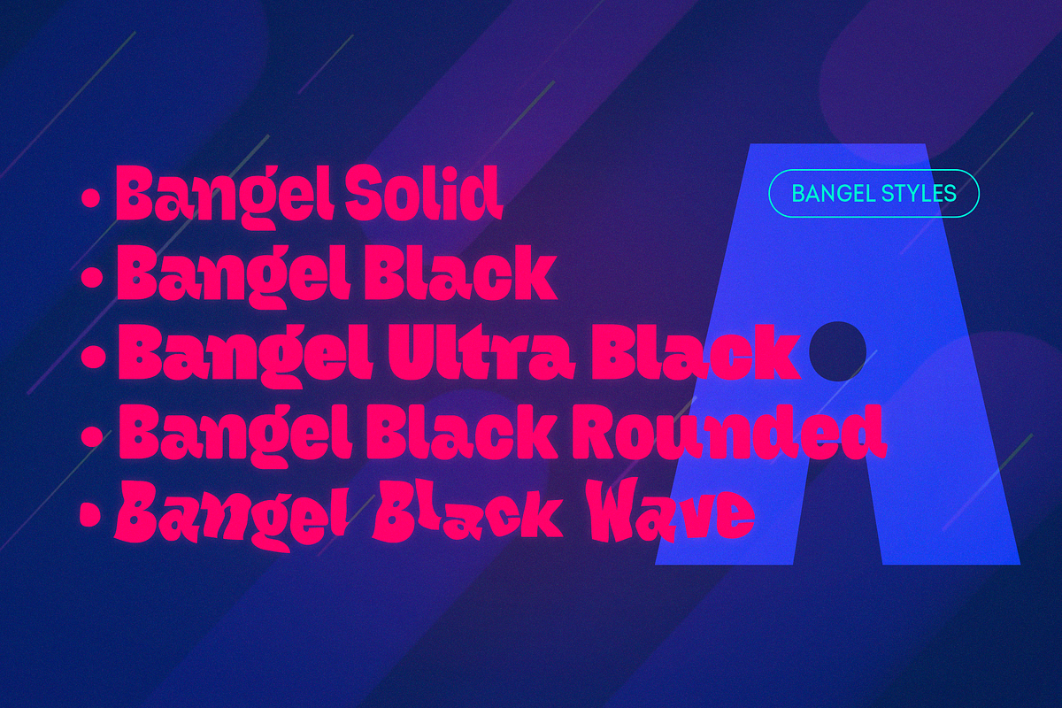 Bangel font family, a Font by Art Grootfontein (Photo 5 of 11)