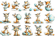 Whimsical Funny Easter Fox Clipart, an Illustration by OK Design (Thumbnail 3 of 6)