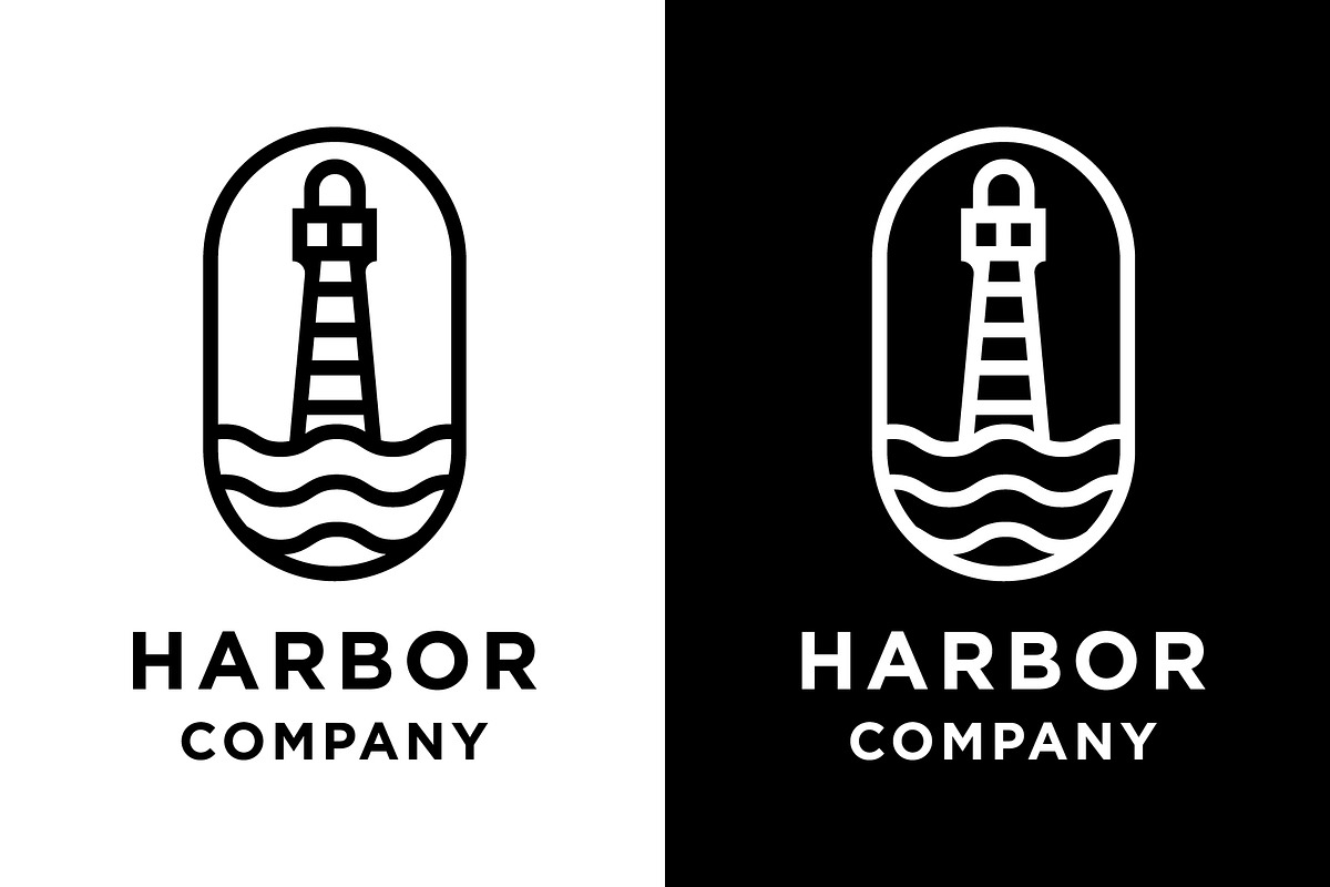 coastal beach harbor Lighthouse logo, a Branding & Logo Template by funpixel