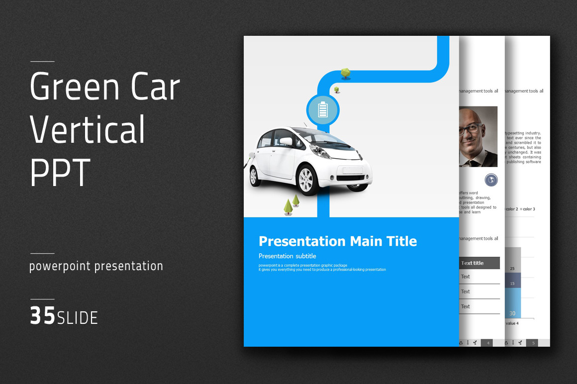 Green Car Vertical PPT, a Presentation Template by GoodPello