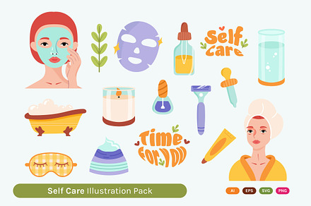 Self Care Illustration Pack