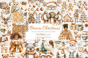 Brown Christmas Clipart 72 PNG
