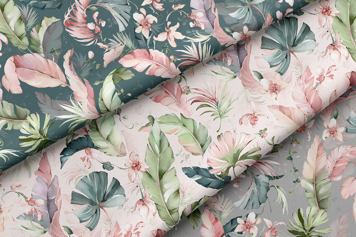 Exotic, Watercolor Tropical Patterns, a Pattern Graphic by Lisima (Photo 5 of 12)