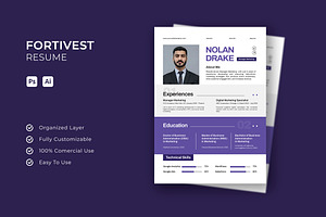 Fortivest Insurance - Resume, a Resume Template by Esensifiksi.studio