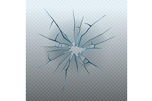 Realistic glass crack isolated, a Texture Illustration by Things for designers