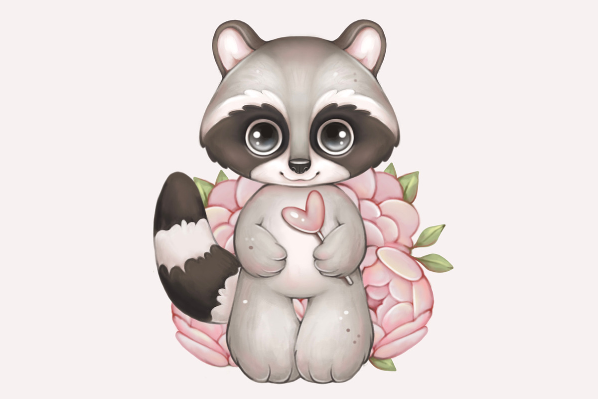 Baby raccoon , baby animals, an Animal Illustration by designs.svkl (Photo 6 of 8)