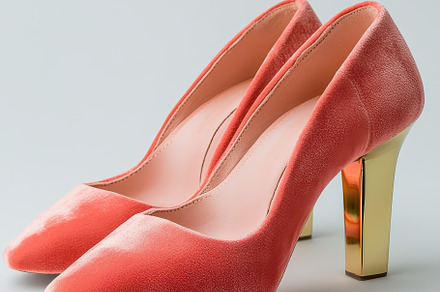 Coral Velvet High Heels Stylish Foot, a Beauty & Fashion Photo by Pixeness