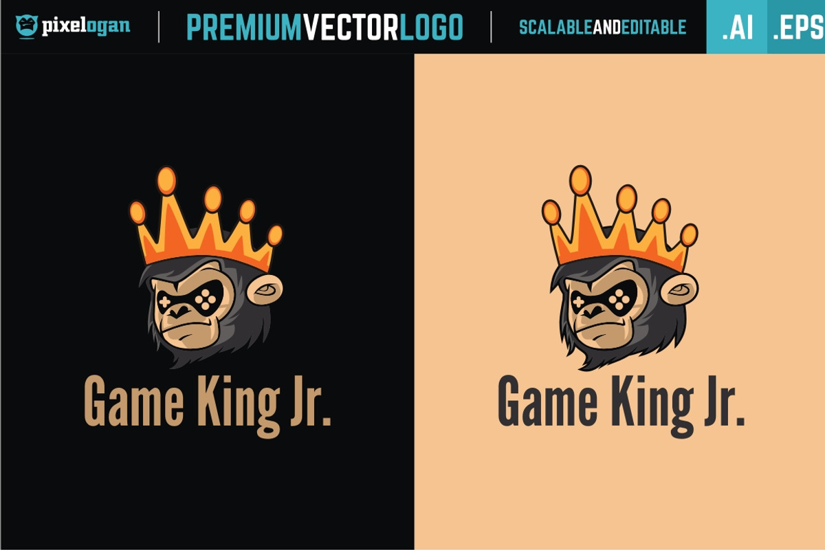 Game King Jr., a Branding & Logo Template by pixelogan (Photo 2 of 3)