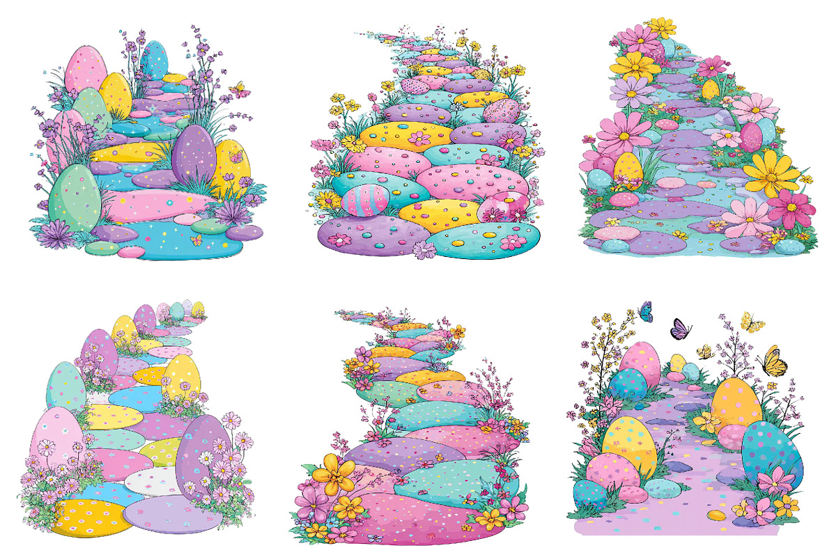 Whimsical Easter Pathway Clipart, an Illustration by Dream Creation (Photo 5 of 7)