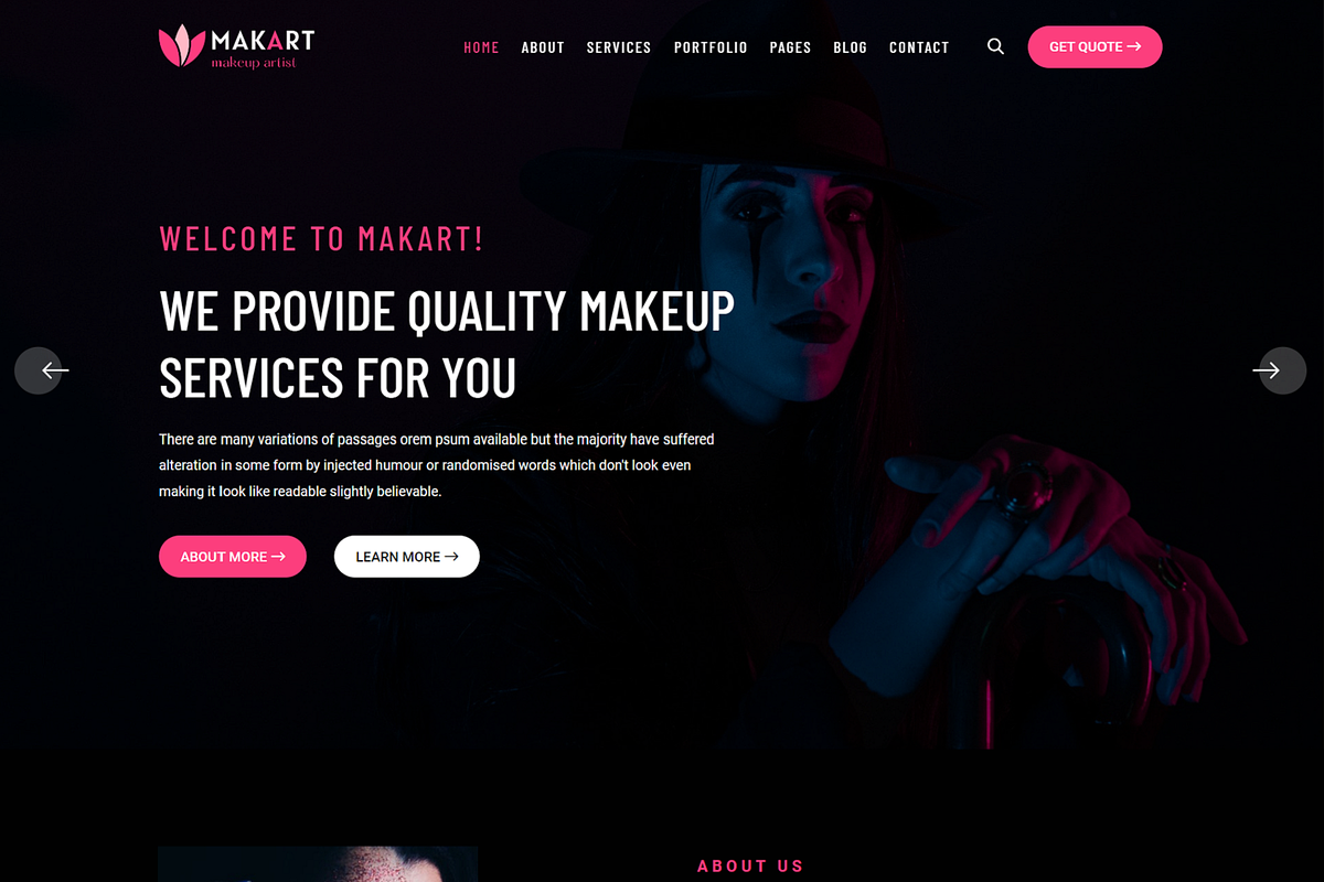 Makart - Makeup Artist Template, a HTML Template by youtoview (Photo 1 of 3)