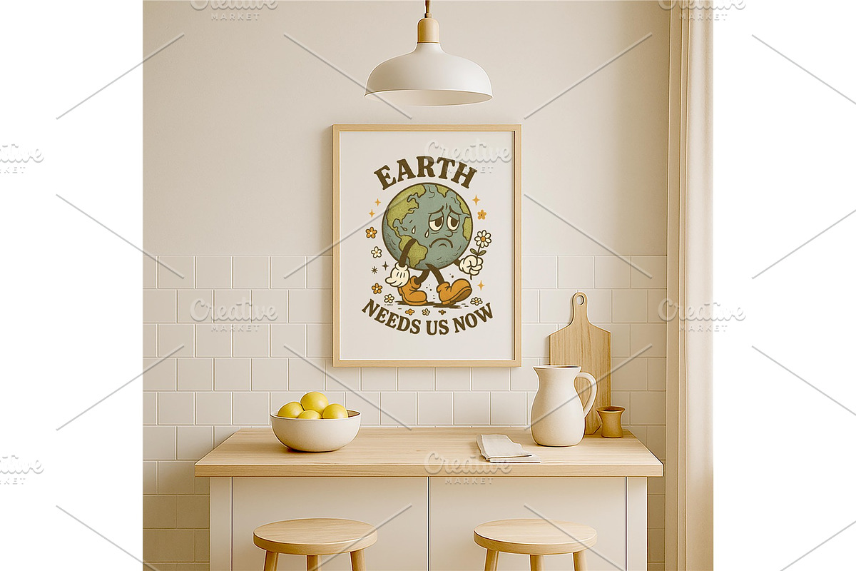 Earth Needs Us Now Wall Art Vintage, a Background Graphic by LaseredNinja (Photo 5 of 7)