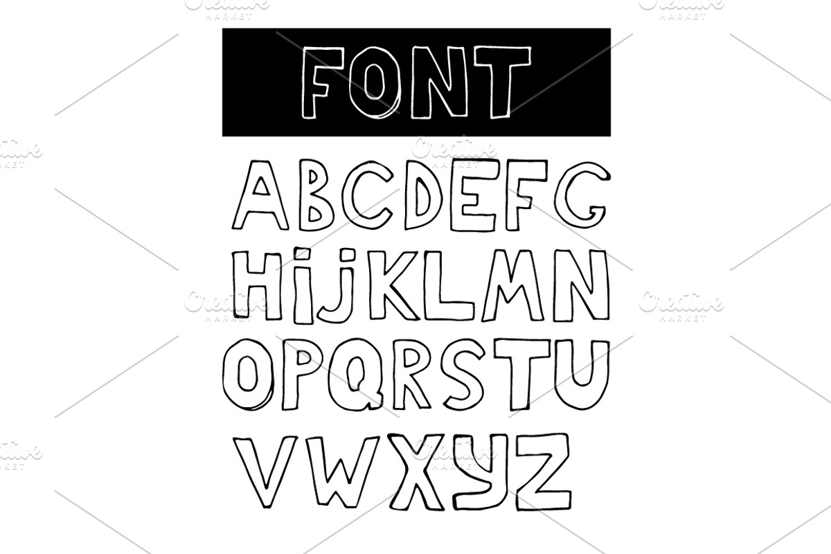 Hand sketched fonts 2 in 1. Vector preview 3