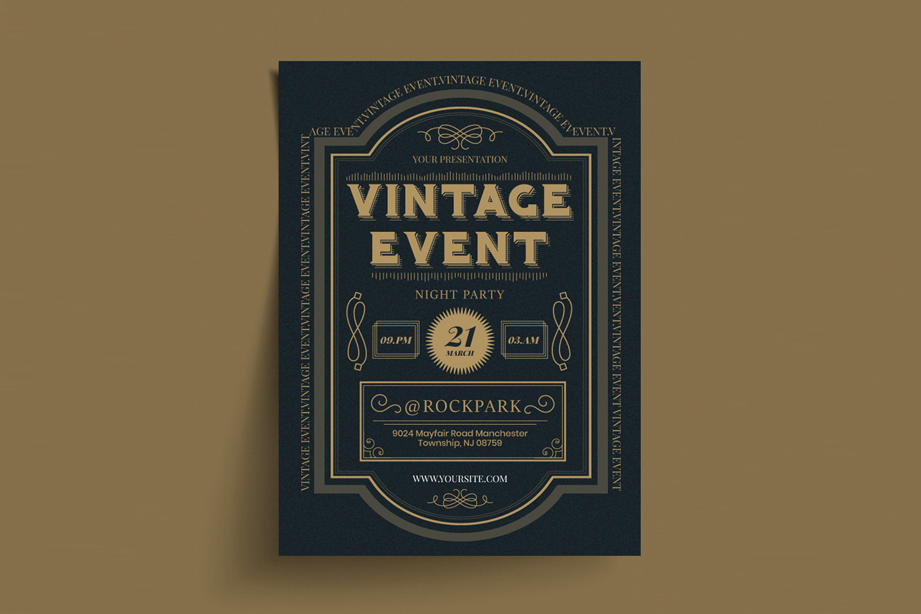 Vintage Event Flyer Template by Victorthemes  Creative Market