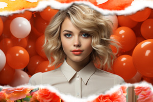 Balloons & Floral Scrap Photo Effect, a Brushes & More by studiogstock