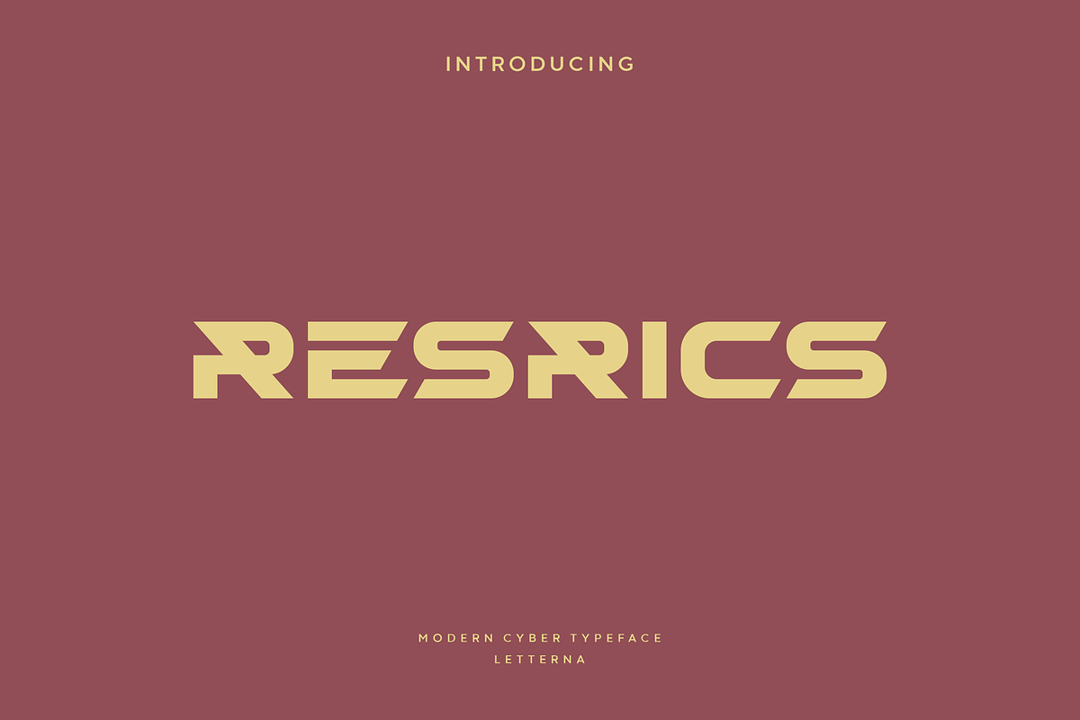 Resrics - Modern Futuristic Typeface, a Sans Serif Font by Letterna (Photo 1 of 4)