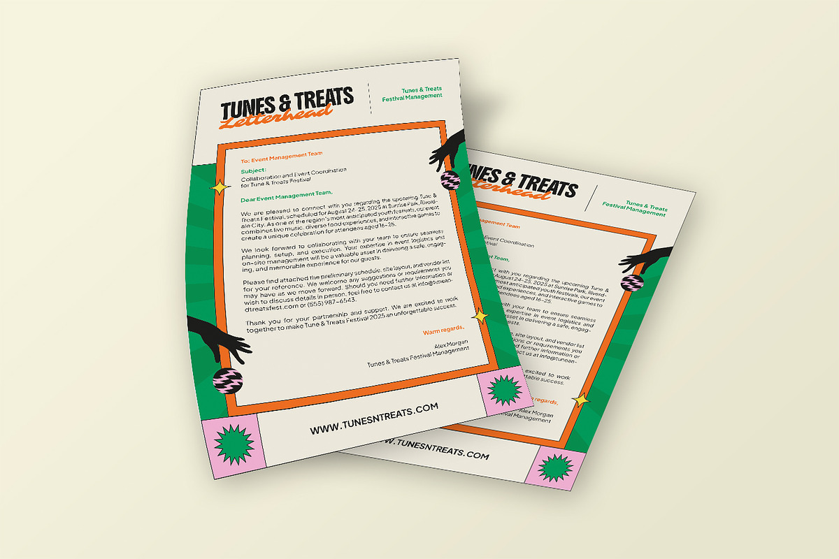 Tunes & Treats - Letterhead Template, a Print Template by StreaksideStd (Photo 2 of 3)