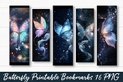 Butterfly Printable Bookmarks, an Illustration by Watercolor design (Thumbnail 1 of 4)