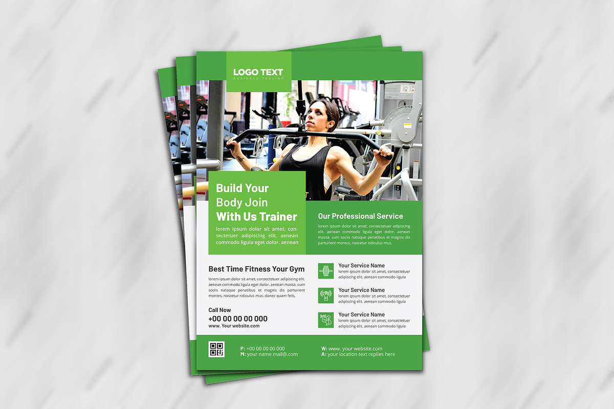 Body Fitness Gym Flyer Template, a Flyer Template by MRI STUDIO (Photo 4 of 4)