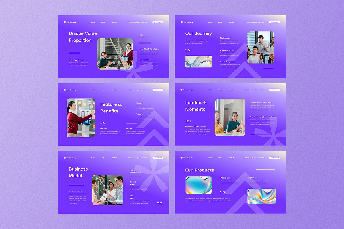 Purple Startup Company Google Slide, a Presentation Template by Aiyari Graphic (Photo 3 of 5)